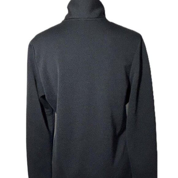 Adidas Track Golf Jacket Ribbed Black Front Zipper Women's Sz Large - Picture 3 of 4